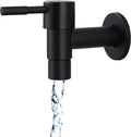 Stainless steel wall-mounted cold water faucet black with curved spout