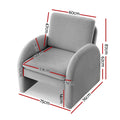 Grey boucle arch-panel armchair dimensions: 75cm wide, 76cm deep, 87cm tall, 59cm seat width, 14cm feet