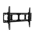 Black tilting TV wall bracket second angle view on white showing left tilt lever right clip and three cutout openings