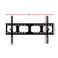 Black tilting TV wall bracket dimension diagram 83cm wide 47cm tall 20.5cm height 3cm wall depth with spirit level