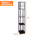 Tower floor lamp with wine rack dimensions: 155cm height, 26x26x2cm base