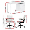 White 140cm desk and chair set dimensions desk 140cm wide 72cm high chair 95-103cm height