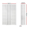 White 3-panel double crosshatch shoji room divider dimension diagram 132cm wide 178.5cm tall 43.5cm panel and 6cm depth