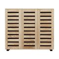 White hall tree lower section with six open storage cubbies, cube dimensions 37.5cm by 24.5cm, adjustable shelves