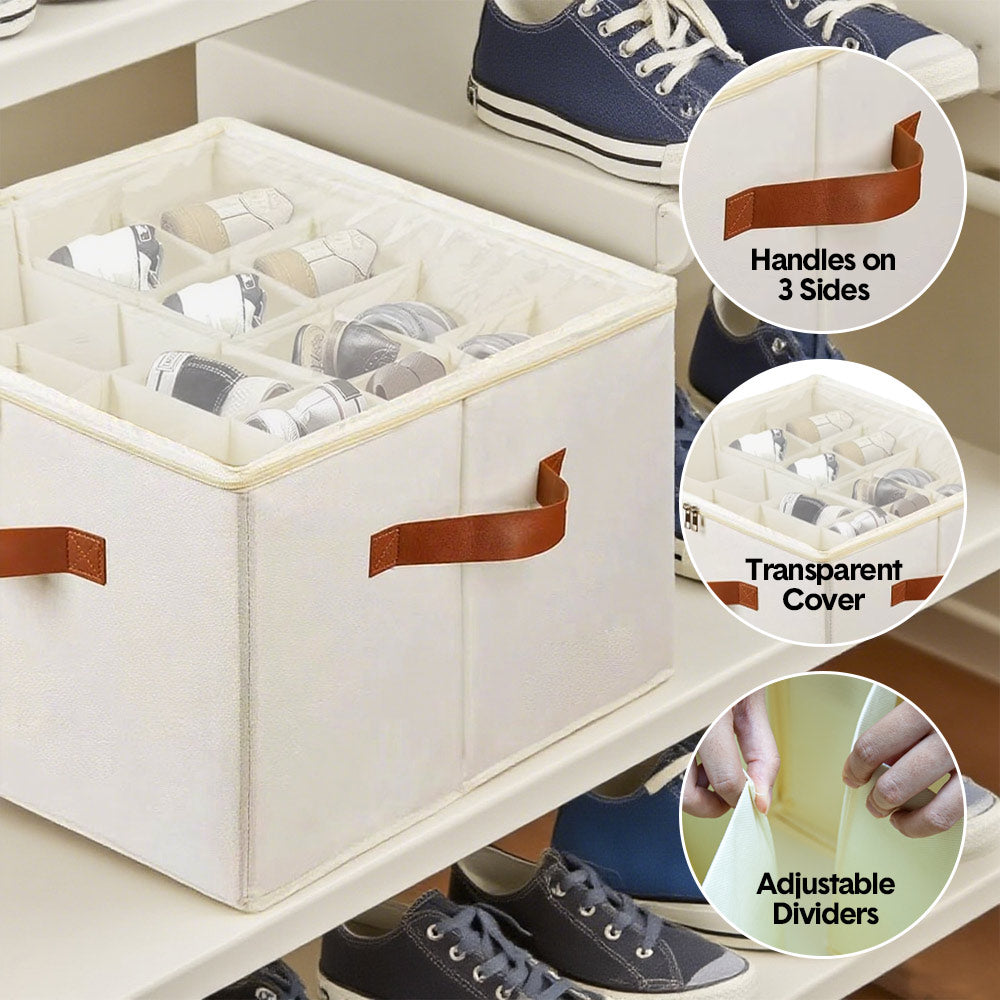 Close-up of white hall tree lower shoe bench with open cubby storage showing 100kg weight capacity label