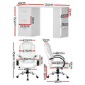 White office desk and chair set dimensions diagram desk 120cm wide 75.5cm high chair 104-112cm tall