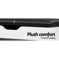 White shoe bench black PU leather cushion top detail 4cm thick plush comfort PU leather padding text on white background