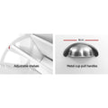 White shoe bench features showing adjustable flip-out shelf mechanism close-up and 8cm metal cup pull handle detail