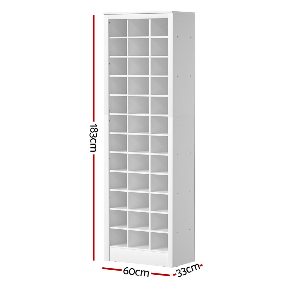 White shoe cabinet dimension diagram 183cm height 60cm width 33cm depth