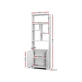 White tall bookcase with cabinet dimensions: 60cm wide, 180cm tall, 23.5cm deep, cabinet interior 57cm
