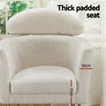 White teddy armchair close-up showing 