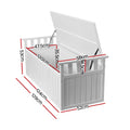 White timber storage bench open lid dimensions: 129cm length, 52cm depth, 53cm height, 120cm interior