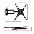 Full-motion X-pattern TV bracket dimension diagram 40x45cm TV plate 7cm wall plate 20cm height 40cm arm 5cm folded depth